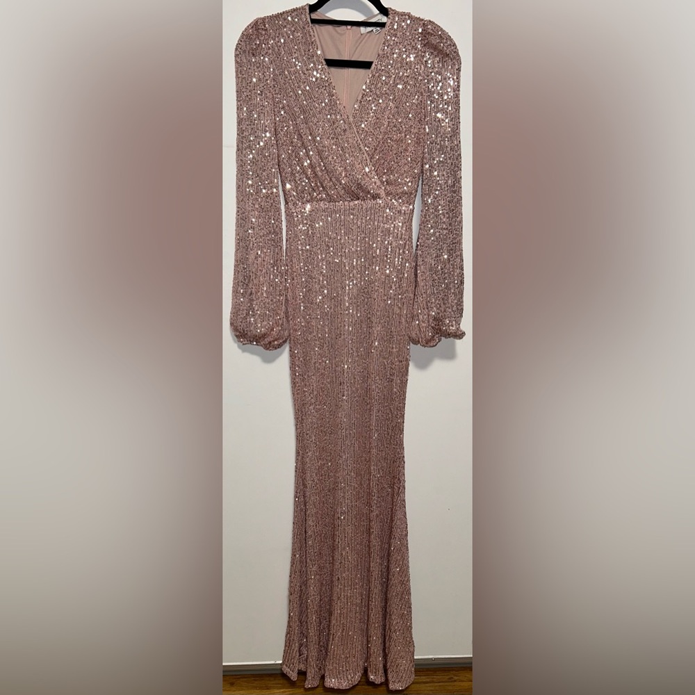 SHEIN Lantern Sleeve Mermaid Prom Dress